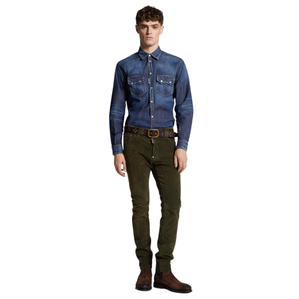 Jean DSQUARED Corduroy Cool Guy coton velours kaki