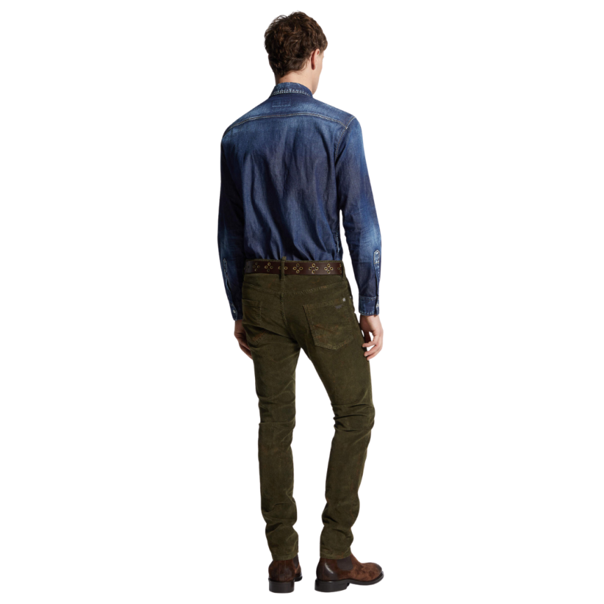 Jean DSQUARED Corduroy Cool Guy coton velours kaki
