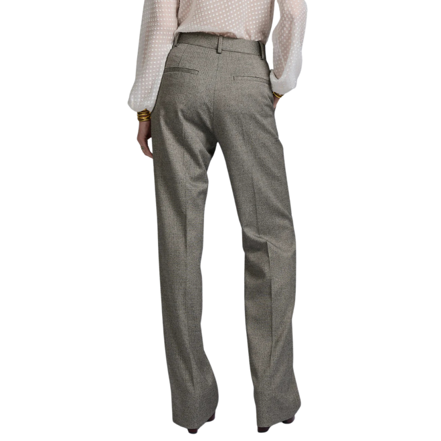 Pantalon BARBARA BUI taille haute micro chevrons gris