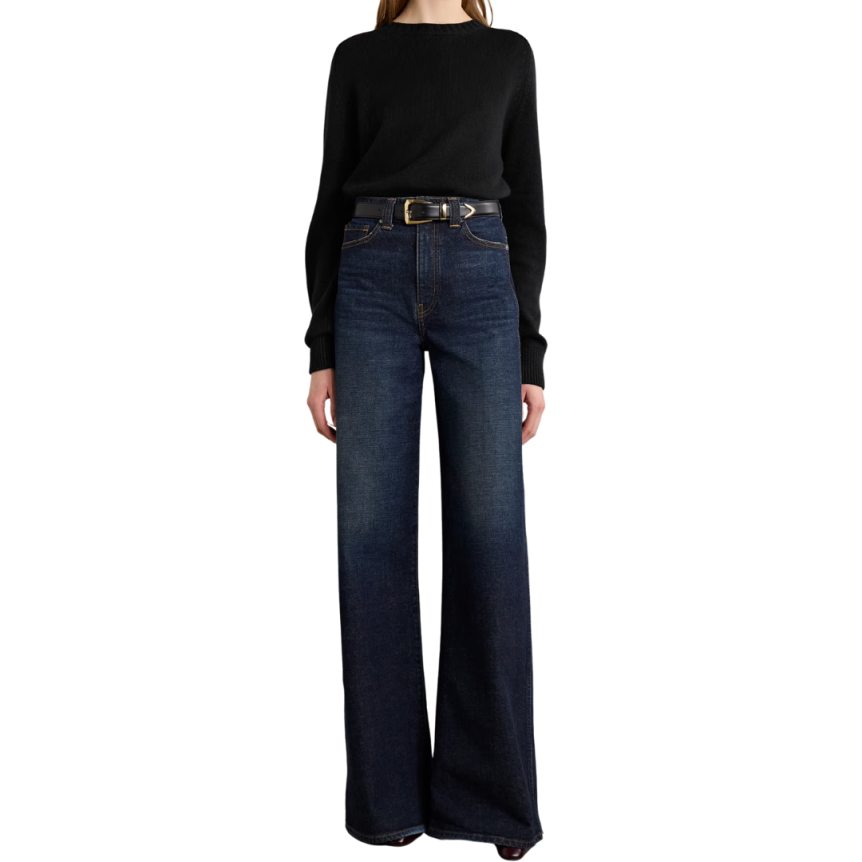 Pull col rond KHAITE Nera cachemire noir