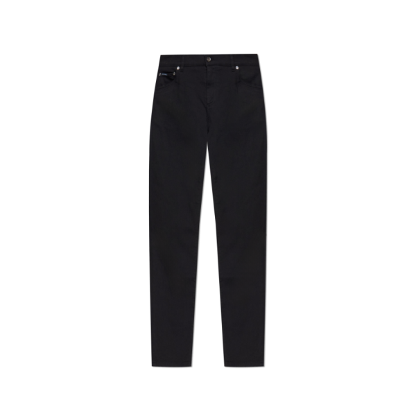 Jean DOLCE & GABBANA slim denim noir plaque métal