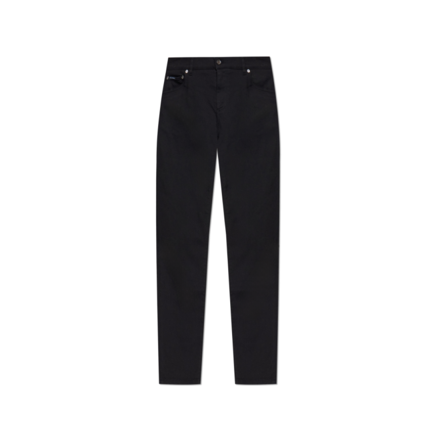 Jean DOLCE & GABBANA slim denim noir plaque métal