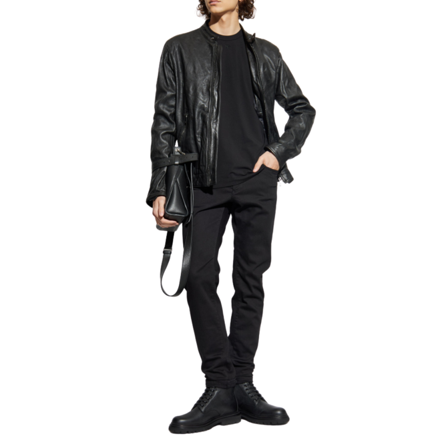 Jean DOLCE & GABBANA slim denim noir plaque métal