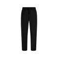 Pantalon jogging toile de laine noire taille élastique cordon