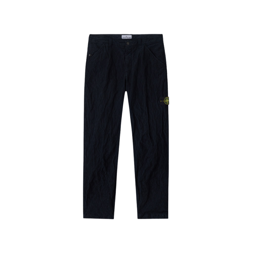 Pantalon décontracté STONE ISLAND velours côtelé coton nylon bleu marine