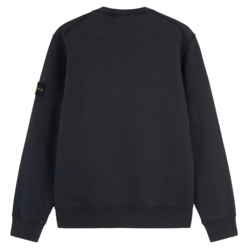 Sweat-shirt ras-du-cou STONE ISLAND molleton coton bio bleu marine