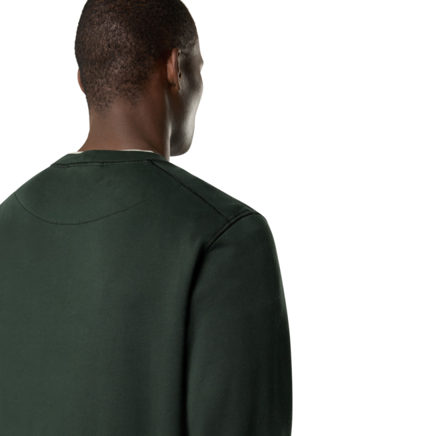 Sweat-shirt ras-du-cou STONE ISLAND molleton coton bio vert sapin