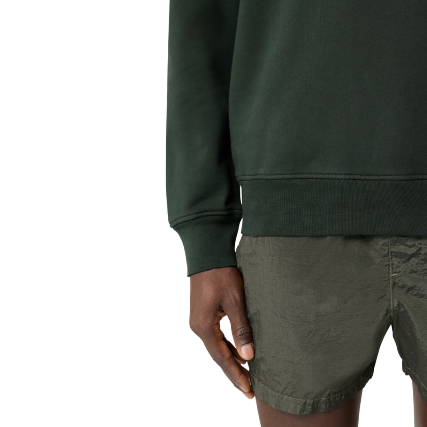 Sweat-shirt ras-du-cou STONE ISLAND molleton coton bio vert sapin