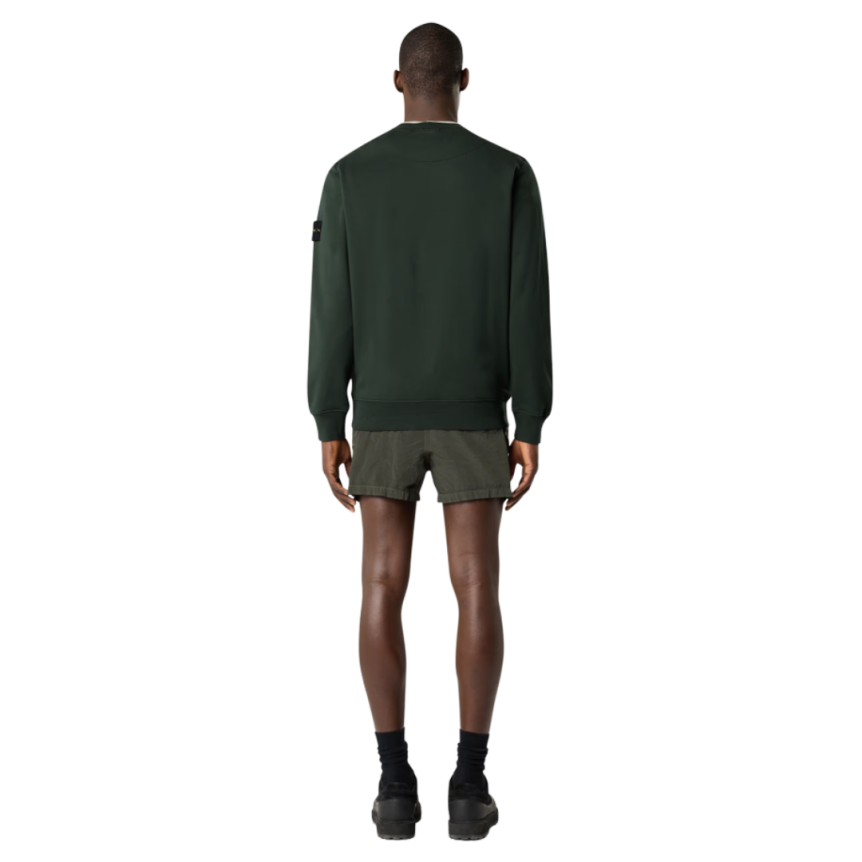 Sweat-shirt ras-du-cou STONE ISLAND molleton coton bio vert sapin