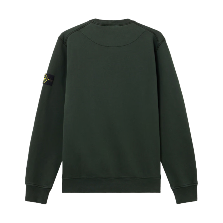 Sweat-shirt ras-du-cou STONE ISLAND molleton coton bio vert sapin
