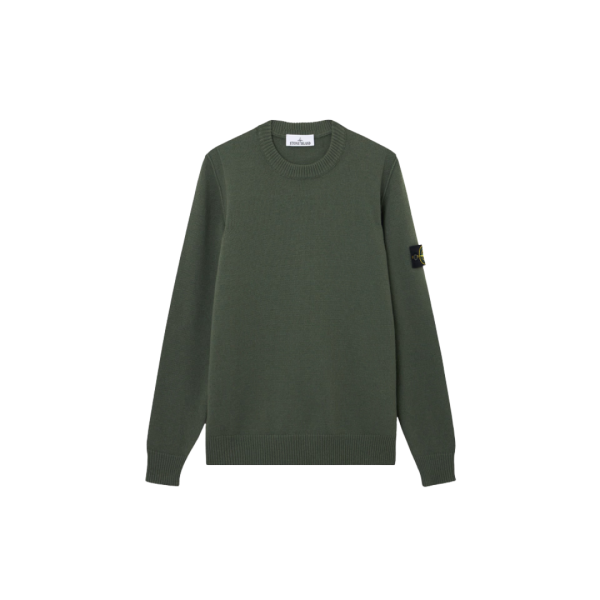 Pull ras-du-cou STONE ISLAND maille laine agneau vert militaire