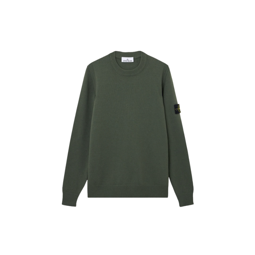 Pull ras-du-cou STONE ISLAND maille laine agneau vert militaire