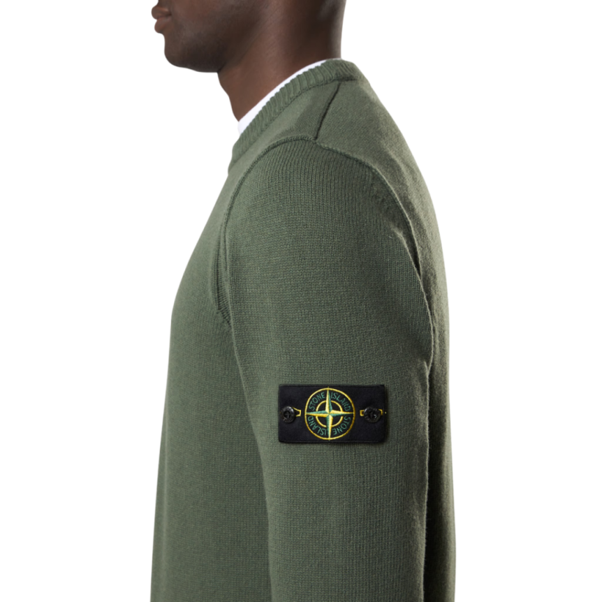 Pull ras-du-cou STONE ISLAND maille laine agneau vert militaire