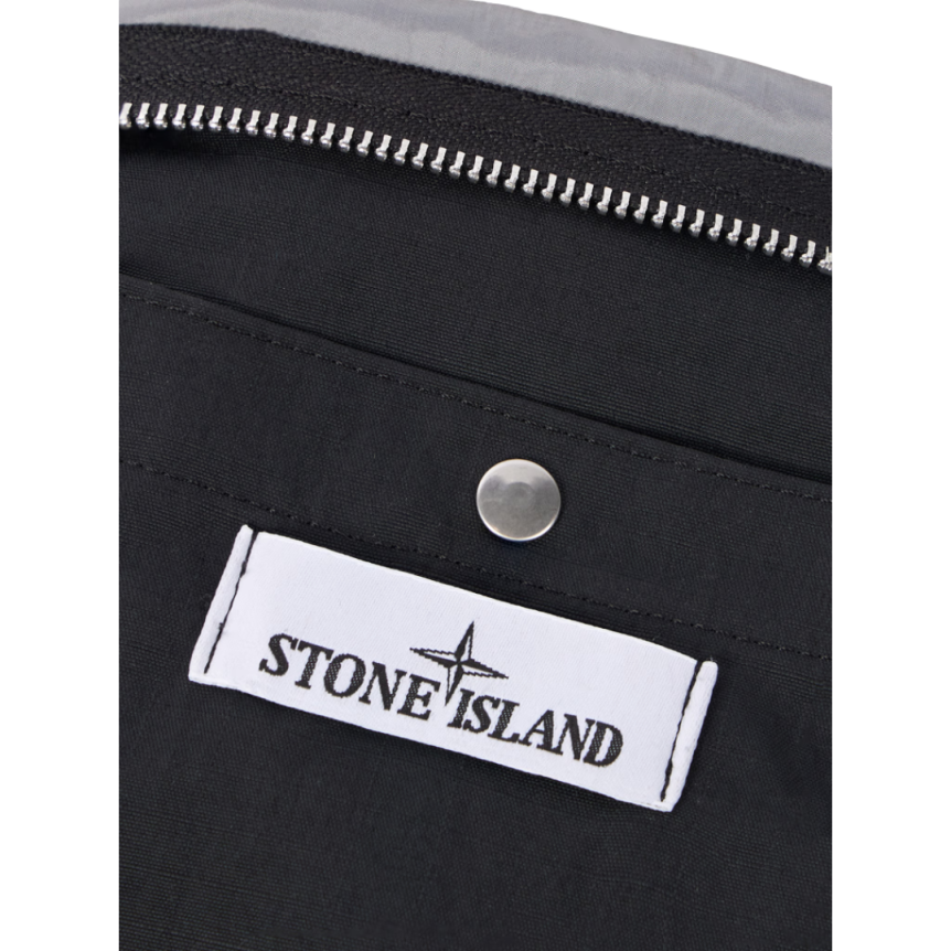 Pochette STONE ISLAND bandoulière nylon métal Econyl ® gris perle
