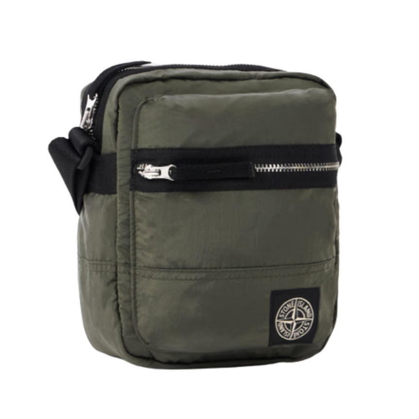 Pochette STONE ISLAND bandoulière nylon métal Econyl ® vert mousse