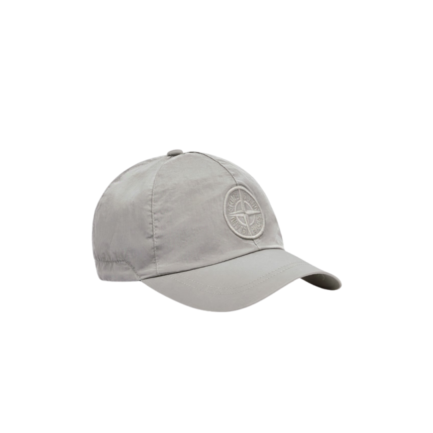 Casquette STONE ISLAND nylon métal Econyl ® gris perle broderie Compass