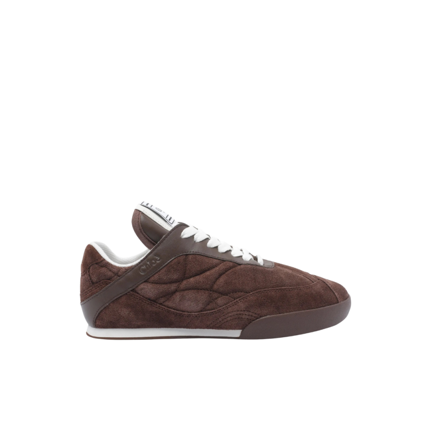 Baskets CHLOE Kick cuir daim marron blanc