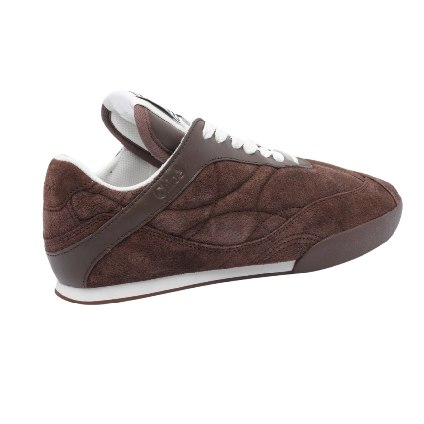 Baskets CHLOE Kick cuir daim marron blanc