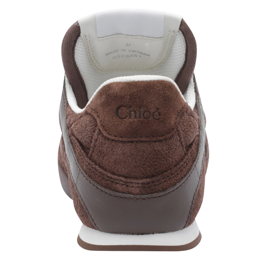 Baskets CHLOE Kick cuir daim marron blanc