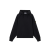 Sweat-shirt à capuche oversize coton noir manches raglan