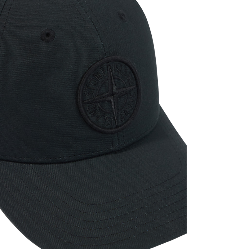 Casquette ajustable STONE ISLAND coton noir broderie Compass
