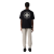 T-shirt col rond coton noir Compass dos blanc