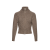 Cardigan zippé col montant cachemire maille chiné beige