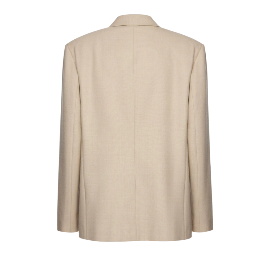MAGDA BUTRYM Veste blazer croisé oversize laine beige