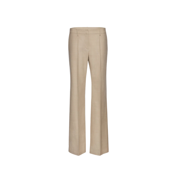 MAGDA BUTRYM Pantalon tailleur classique plis avant laine beige