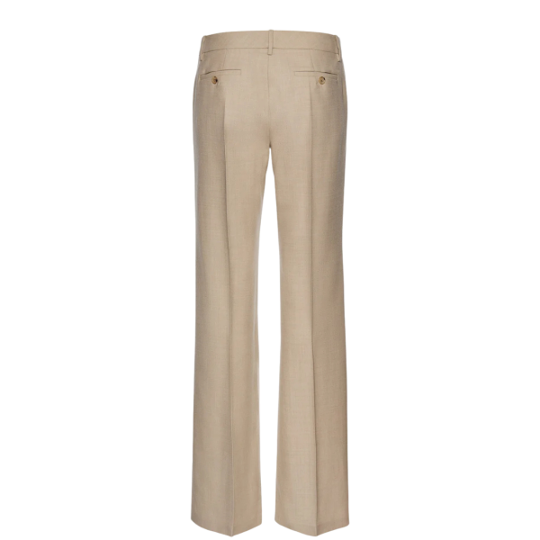 MAGDA BUTRYM Pantalon tailleur classique plis avant laine beige