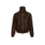 Blouson bomber aviateur cuir mouton marron col pression