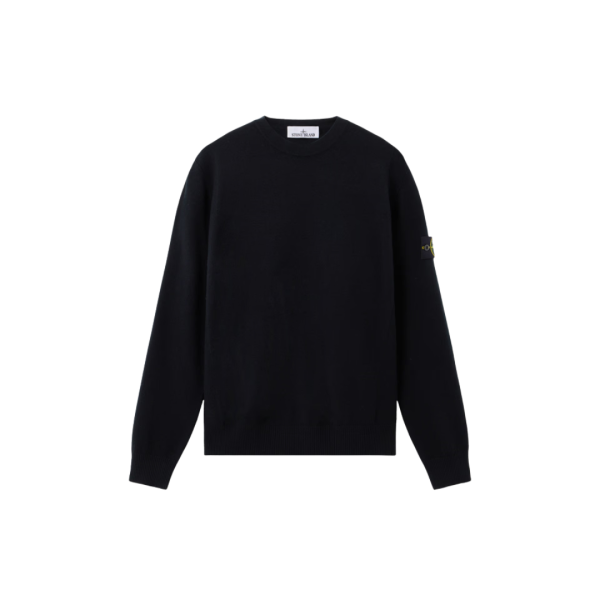Pull ras-du-cou STONE ISLAND maille laine extensible noir