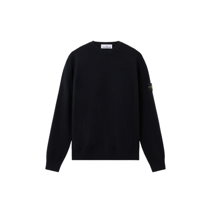 Pull ras-du-cou STONE ISLAND maille laine extensible noir