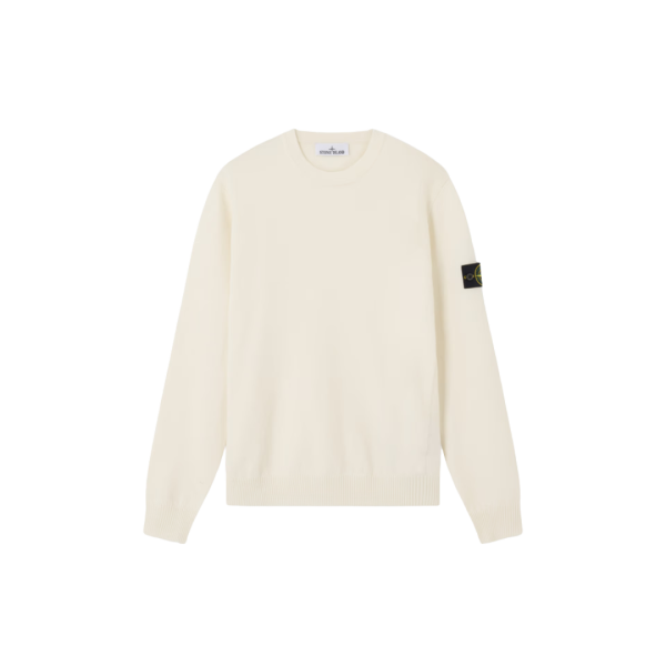Pull ras-du-cou STONE ISLAND maille laine extensible écru