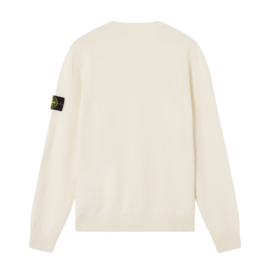 Pull ras-du-cou STONE ISLAND maille laine extensible écru