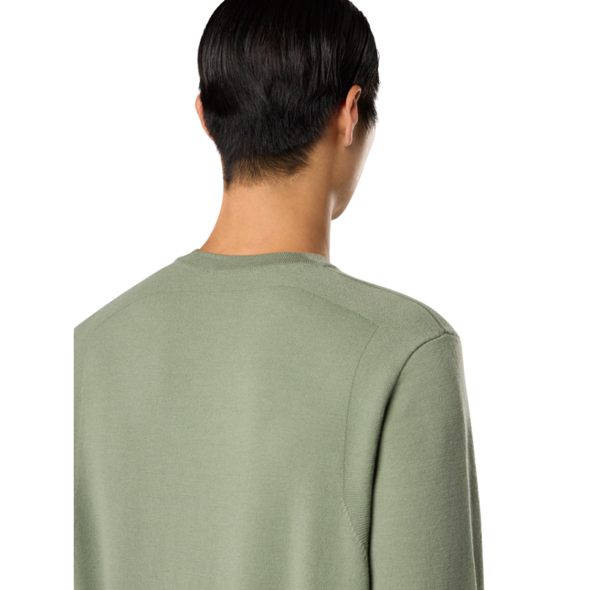 Pull ras-du-cou STONE ISLAND maille laine extensible vert sauge