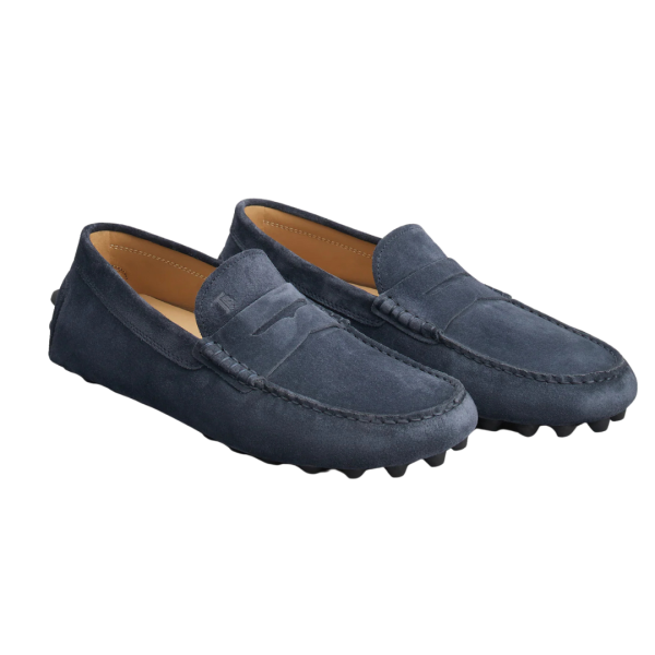 TOD'S Mocassins à picots XXL daim bleu marine