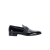 Mocassins cuir vernis noir bande