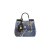 Sac à main Sicily patchwork denim coton bleu bijou perle