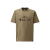 T-shirt col rond manche courte coton jersey marron gris broderie logo