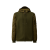 Pull zippé à capuche bi matière laine mérinos extrafine mélangée kaki