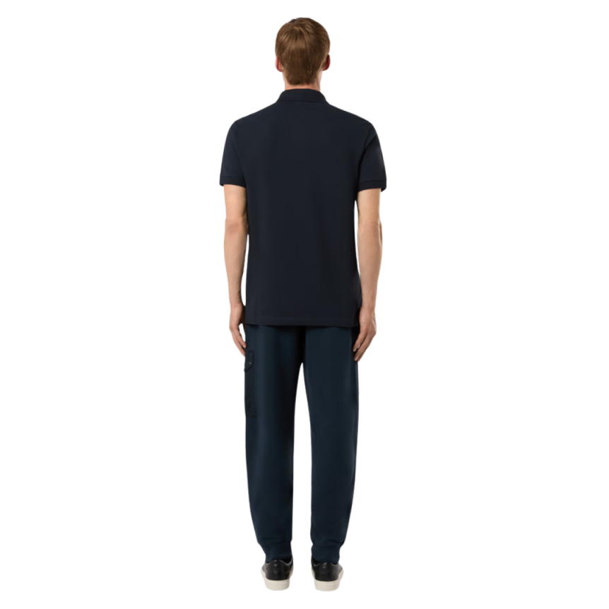 Polo manche courte STONE ISLAND slim coton bleu marine écusson Compass