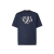 T-shirt col rond manche courte coton bleu marine Imprimé Fendi Roma 1925 blanc marron