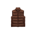 Gilet doudoune sans manche Re Nylon marron logo triangle métal email