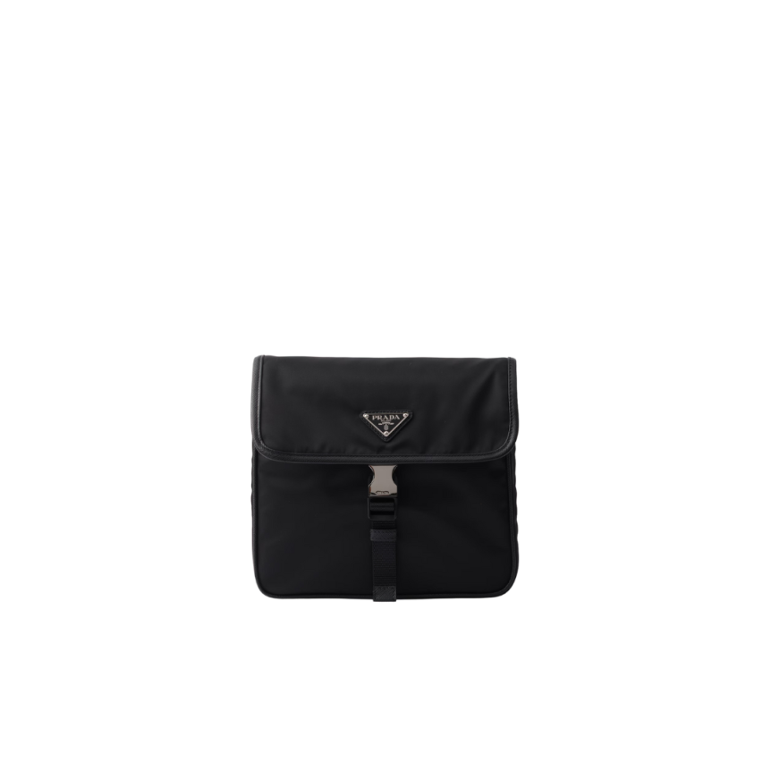 Sac porté épaule PRADA Re nylon cuir Saffiano noir bandoulière