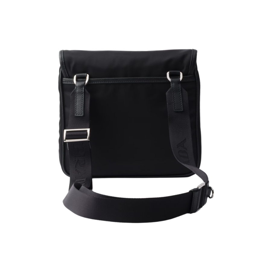 Sac porté épaule PRADA Re nylon cuir Saffiano noir bandoulière