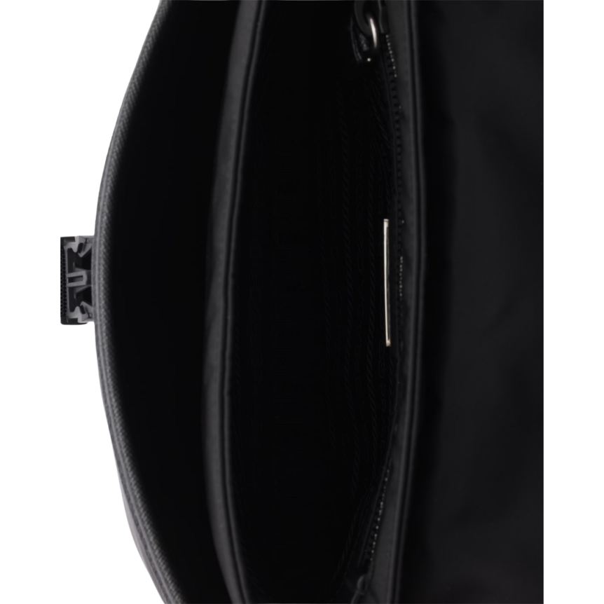 Sac porté épaule PRADA Re nylon cuir Saffiano noir bandoulière