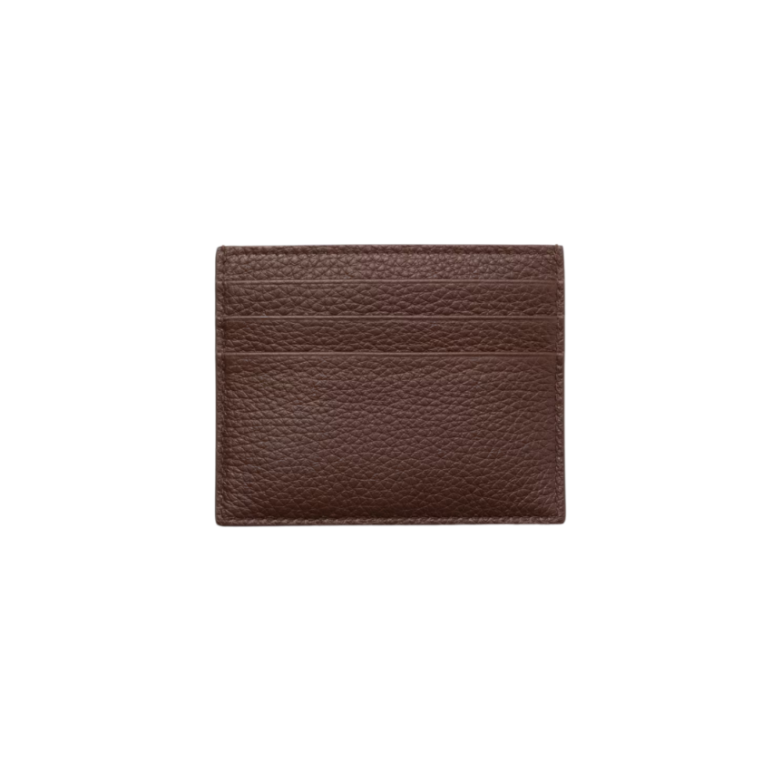 porte-cartes PRADA cuir veau grainé marron