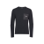Pull col rond laine vierge noir poche poitrine nylon