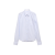 Chemise coton blanc rayure bleu poche poitrine logo triangle blanc